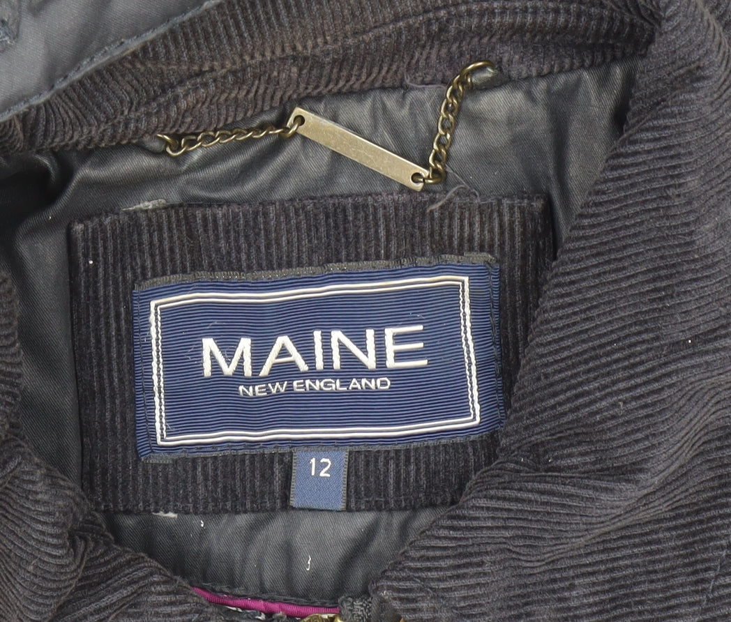 Womens UK Size 12 Maine New England Blue Parka Coat