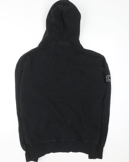 Superdry Men's Black Graphic Pullover Hoodie M Regular Fleece Athletic