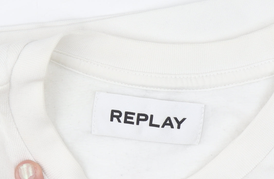 Womens UK Size 3XL Replay White Pullover Sweatshirt