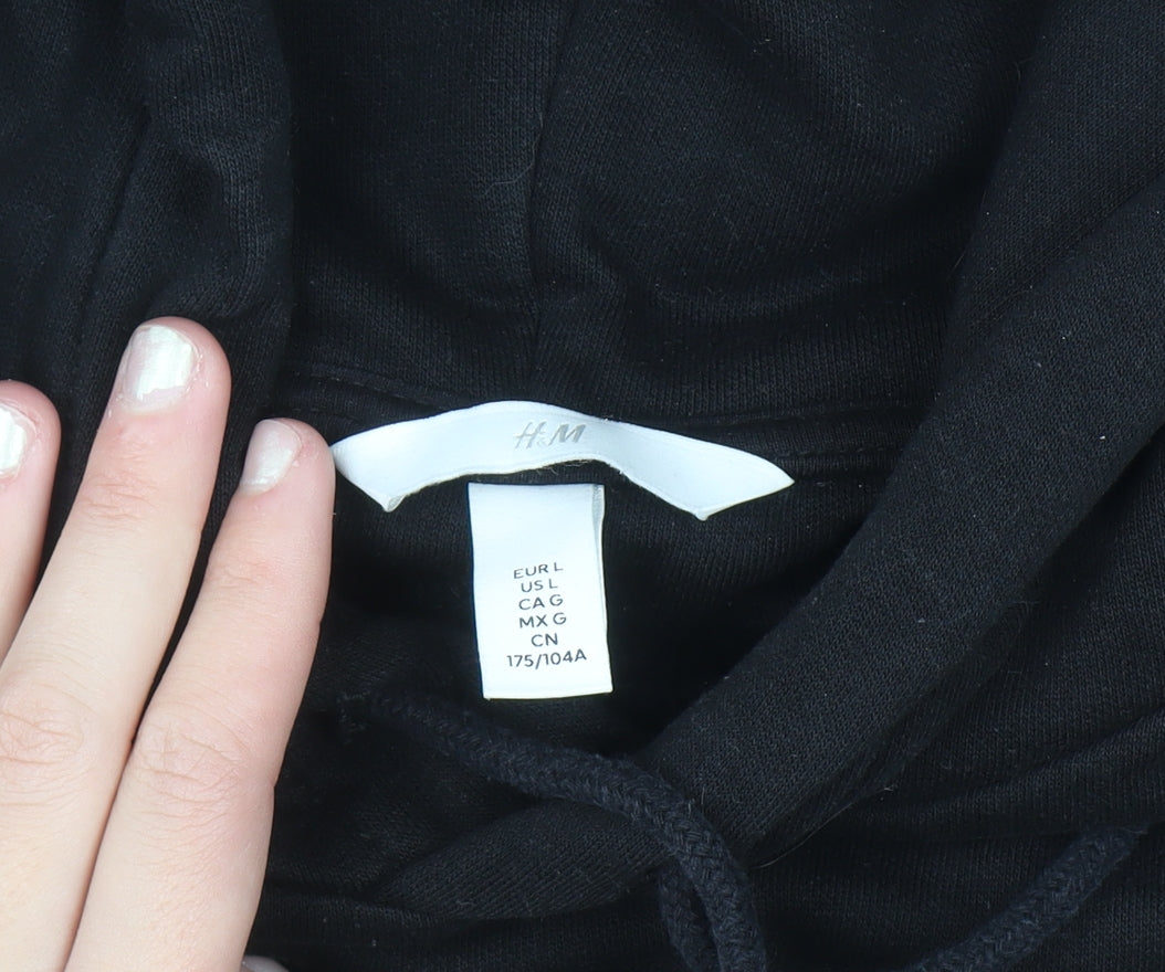 Womens UK Size 16 H&M Black Pullover Hoodie