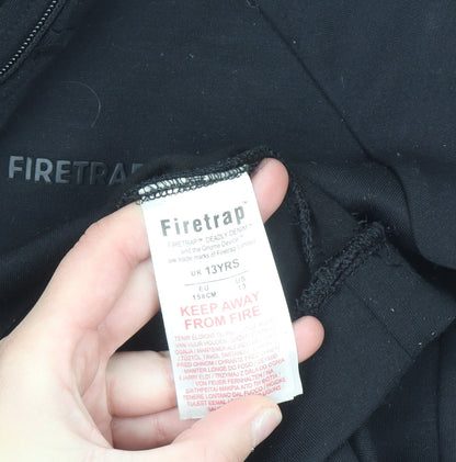 Boys UK Size 13 Years Firetrap Black Full Zip Hoodie