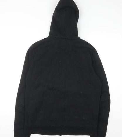 Hollister Women Black Medium Full Zip Hooded Sweatshirt Lined