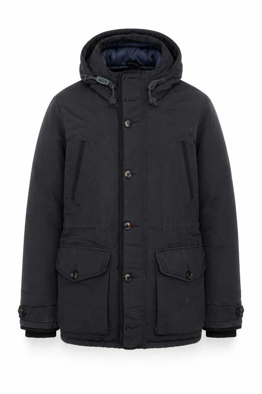 Burton Menswear London Men's Black Hooded Parka Jacket Size M