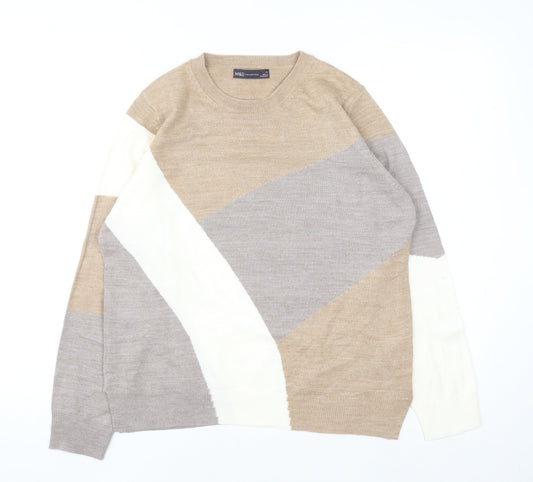 Womens UK Size 14 Marks and Spencer Beige Pullover Jumper
