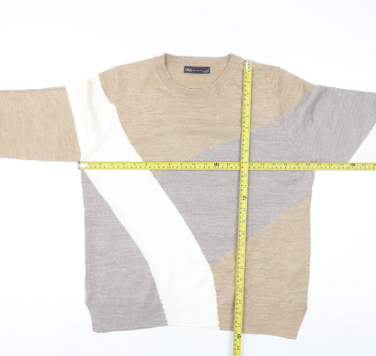 Womens UK Size 14 Marks and Spencer Beige Pullover Jumper