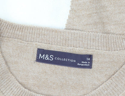 Womens UK Size 14 Marks and Spencer Beige Pullover Jumper