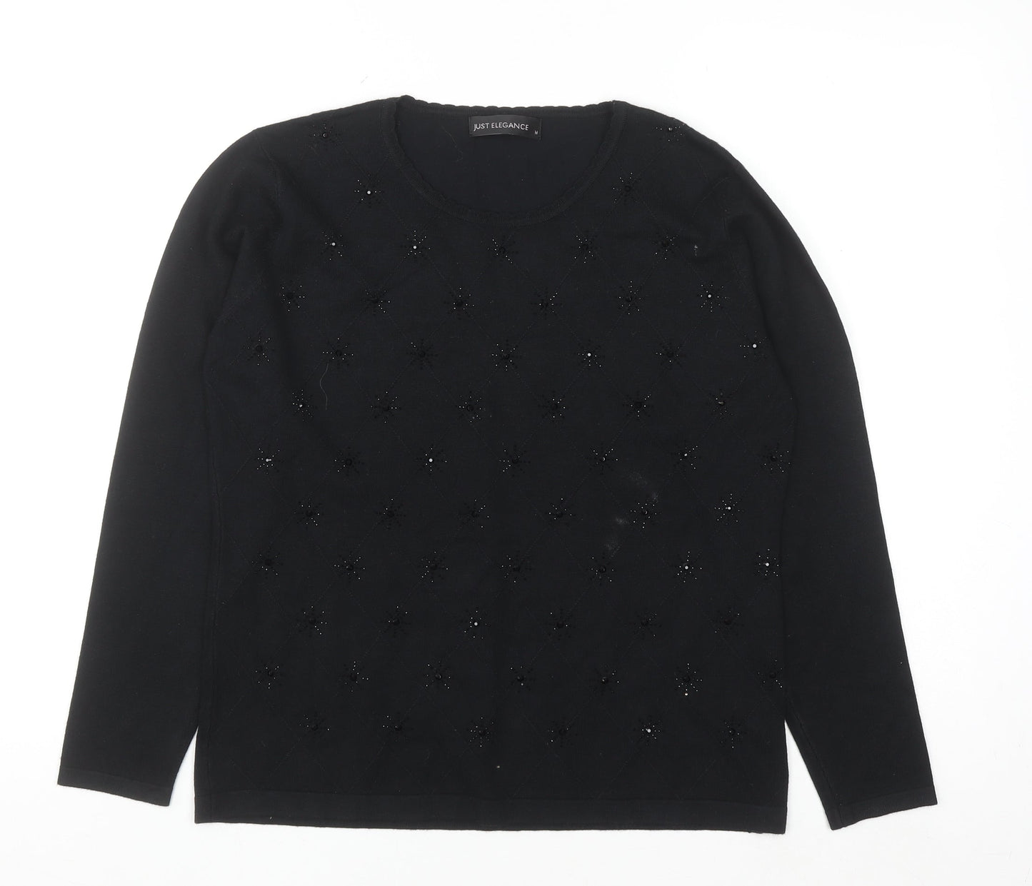 Womens UK Size M Just Elegance Black Pullover Jumper