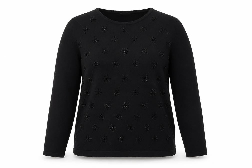 Womens UK Size M Just Elegance Black Pullover Jumper