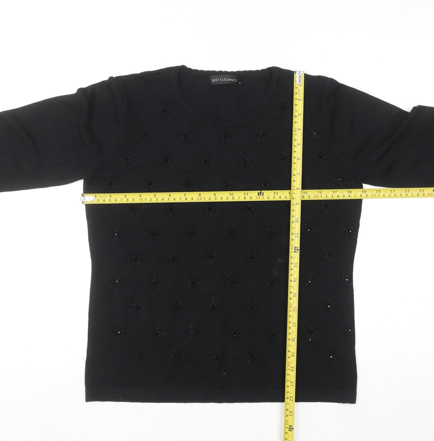 Womens UK Size M Just Elegance Black Pullover Jumper
