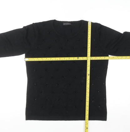 Womens UK Size M Just Elegance Black Pullover Jumper