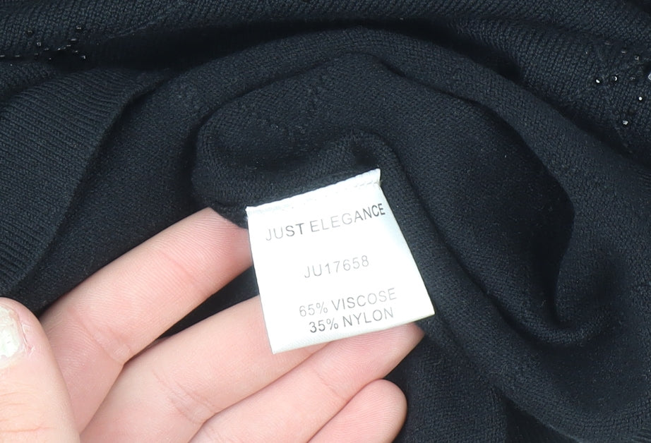 Womens UK Size M Just Elegance Black Pullover Jumper