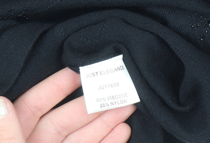 Womens UK Size M Just Elegance Black Pullover Jumper