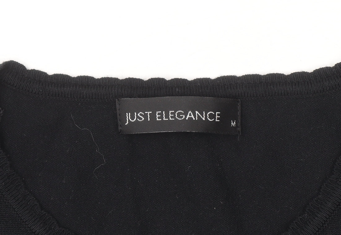 Womens UK Size M Just Elegance Black Pullover Jumper