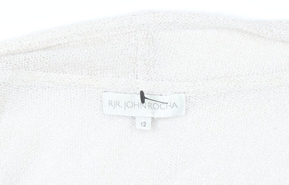 RJR John Rocha Women's Beige Open Knit Cardigan Size 12
