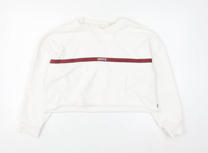 Levi's Women's White Crew Neck Pullover Sweatshirt Size S