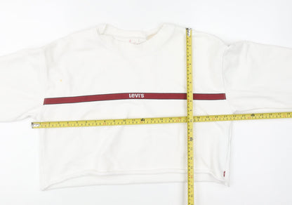 Levi's Women's White Crew Neck Pullover Sweatshirt Size S