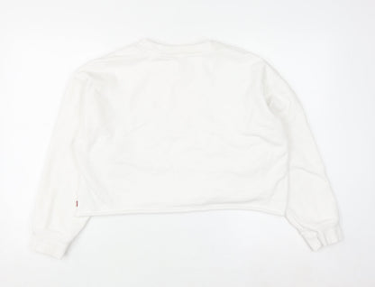 Levi's Women's White Crew Neck Pullover Sweatshirt Size S