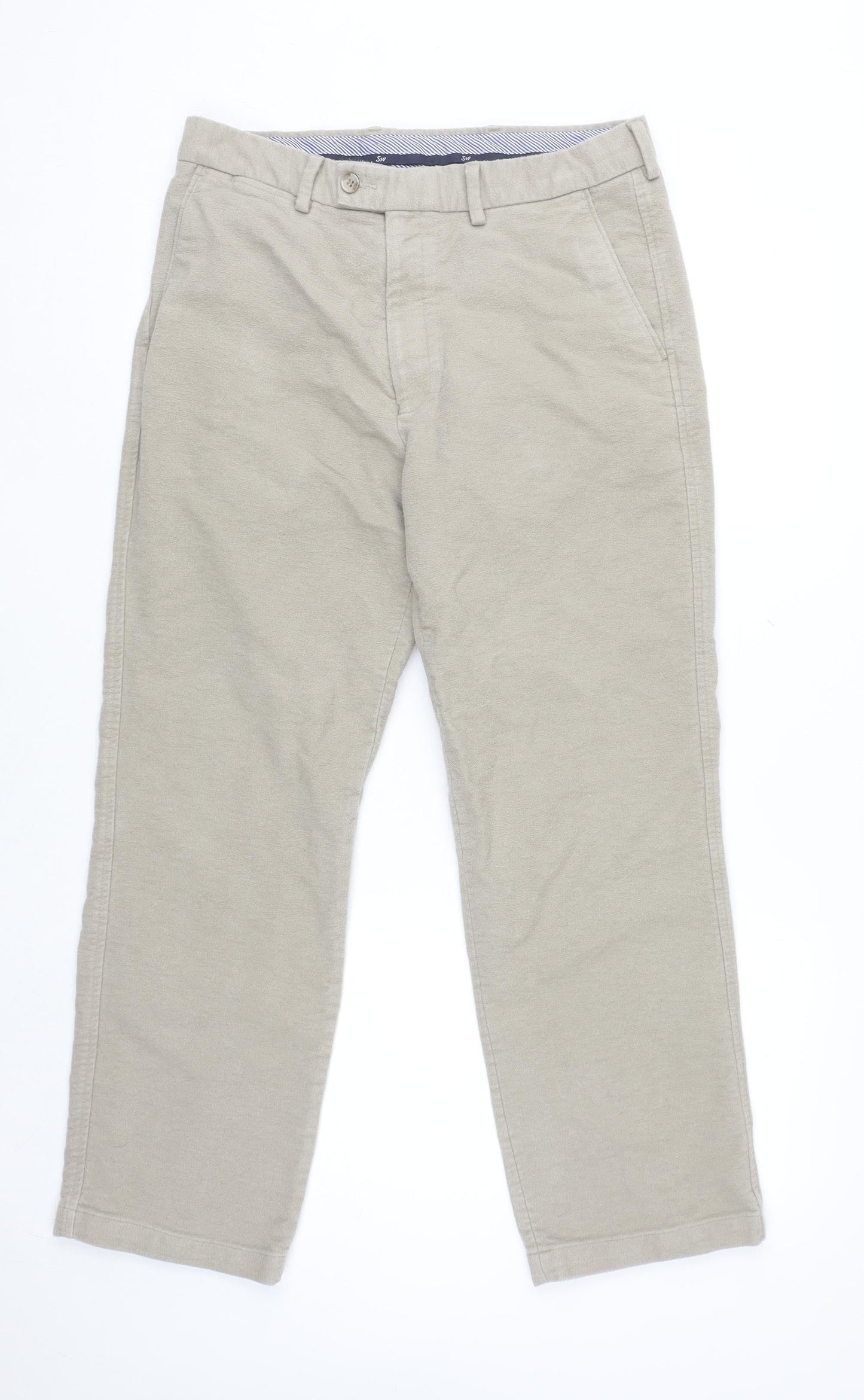 Mens UK Size S Samuel Windsor Regular Fit Chino Beige Trousers