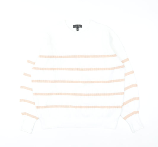 Phase Eight Women’s White Striped Knit Pullover Jumper XS