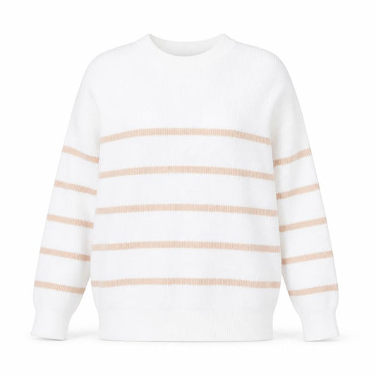 Phase Eight Women’s White Striped Knit Pullover Jumper XS