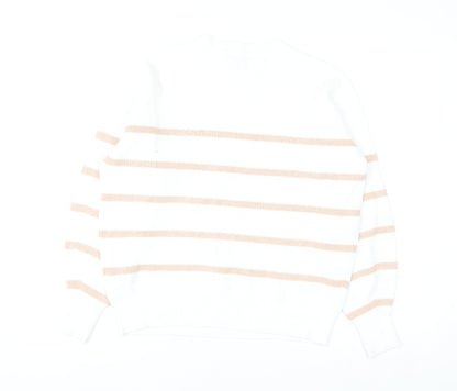 Phase Eight Women’s White Striped Knit Pullover Jumper XS