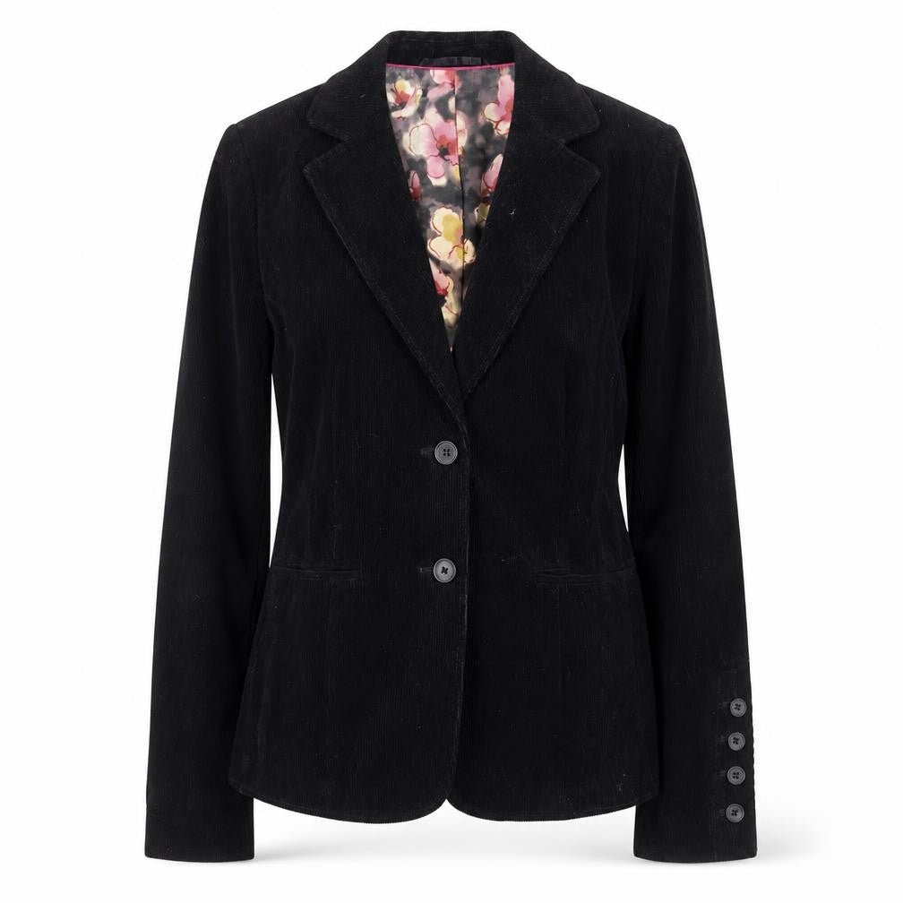 Marks and Spencer Per Una Black Corduroy Blazer Jacket Size 10