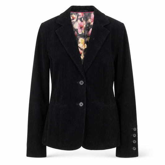 Marks and Spencer Per Una Black Corduroy Blazer Jacket Size 10