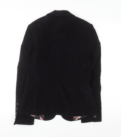 Marks and Spencer Per Una Black Corduroy Blazer Jacket Size 10