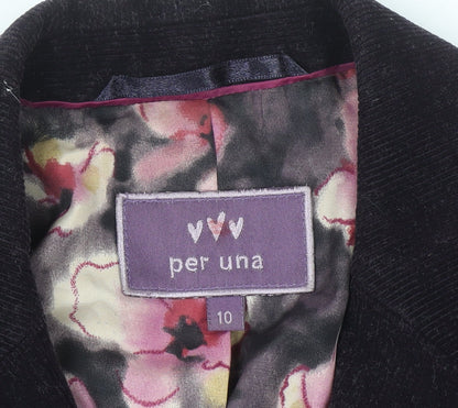 Marks and Spencer Per Una Black Corduroy Blazer Jacket Size 10