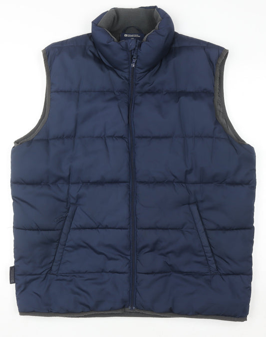 Mountain Warehouse Men’s Blue Padded Gilet L Full Zip Fleece Lined Waistcoat