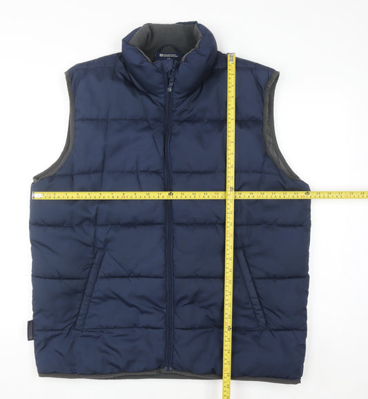 Mountain Warehouse Men’s Blue Padded Gilet L Full Zip Fleece Lined Waistcoat