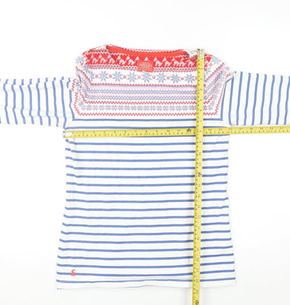 Joules Womens Multicoloured Striped Long Sleeve Cotton Top UK 10