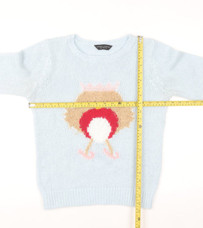 Dorothy Perkins Women’s Blue Christmas Robin Jumper Size 10