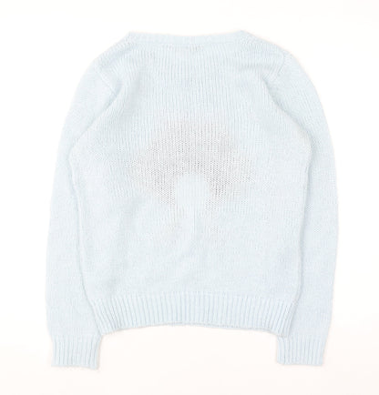 Dorothy Perkins Women’s Blue Christmas Robin Jumper Size 10