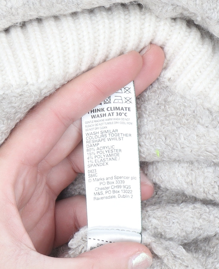 Womens UK Size L Marks and Spencer Beige Pullover Jumper