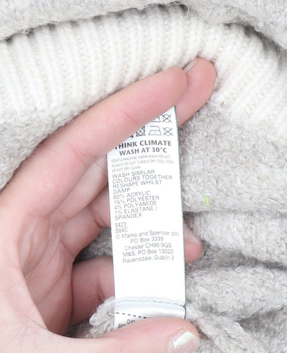 Womens UK Size L Marks and Spencer Beige Pullover Jumper