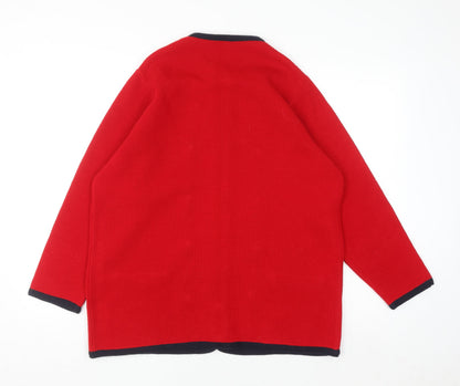 Womens UK Size M Errebe Red Cardigan Jumper