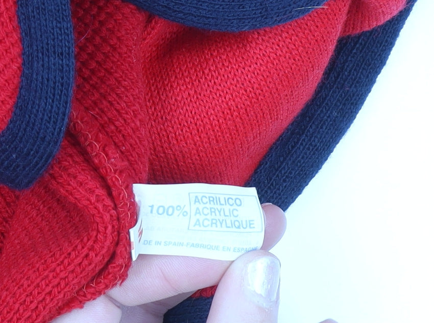 Womens UK Size M Errebe Red Cardigan Jumper