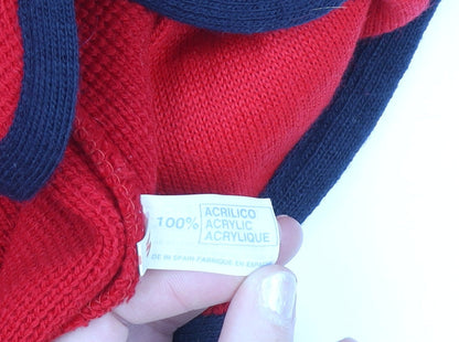 Womens UK Size M Errebe Red Cardigan Jumper