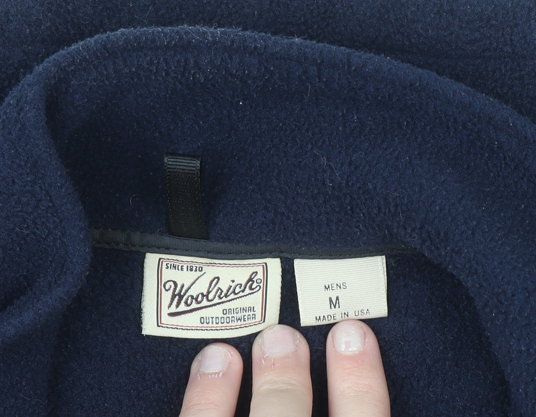 Woolrich Men's Navy Blue Fleece Waistcoat Gilet Size M Outdoorwear