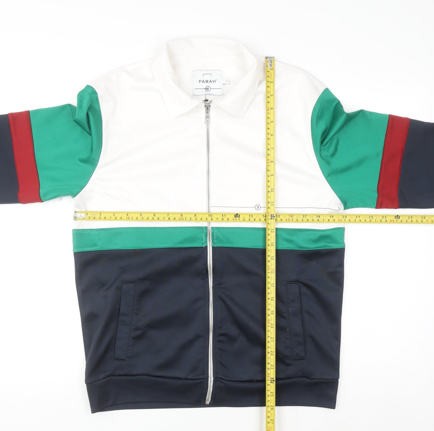 Mens UK Size M Farah Multicoloured Full Zip Sweatshirt