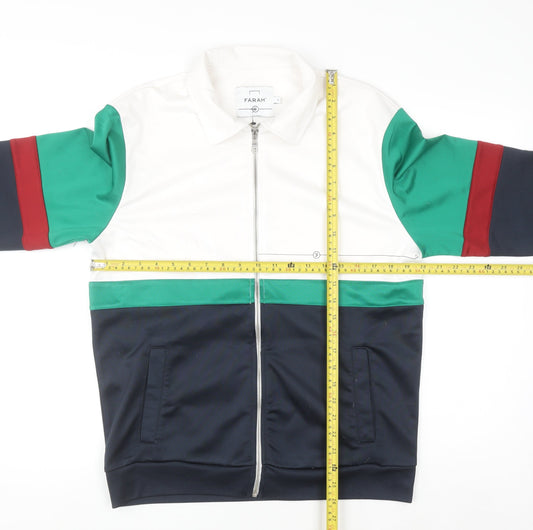 Mens UK Size M Farah Multicoloured Full Zip Sweatshirt