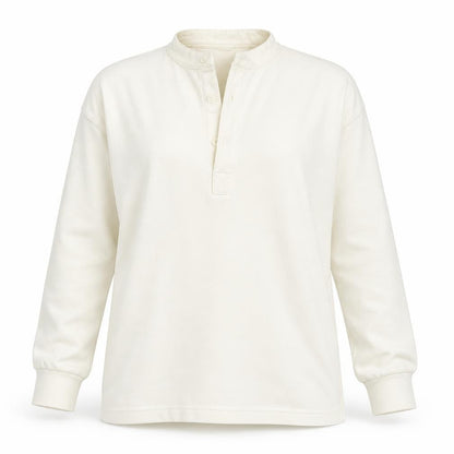 Purely Equestrian Women's Ivory Henley Pullover Sweatshirt S