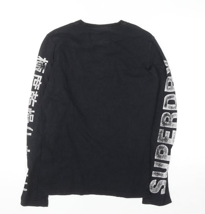 Superdry Men’s Black Long Sleeve Graphic Surf T-Shirt Size S
