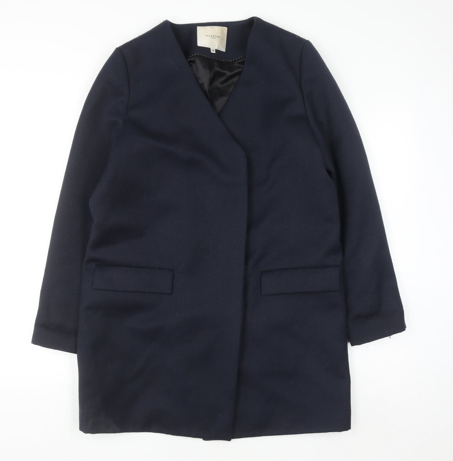 Womens UK Size 10 Selected Femme Blue Overcoat