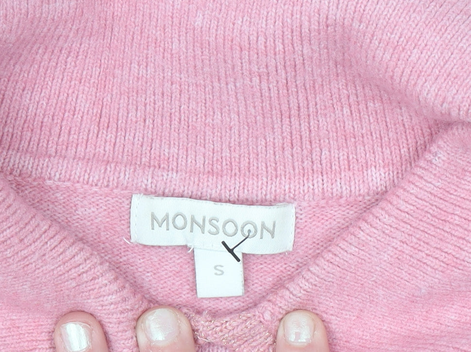 Womens UK Size S Monsoon Pink Pullover Jumper