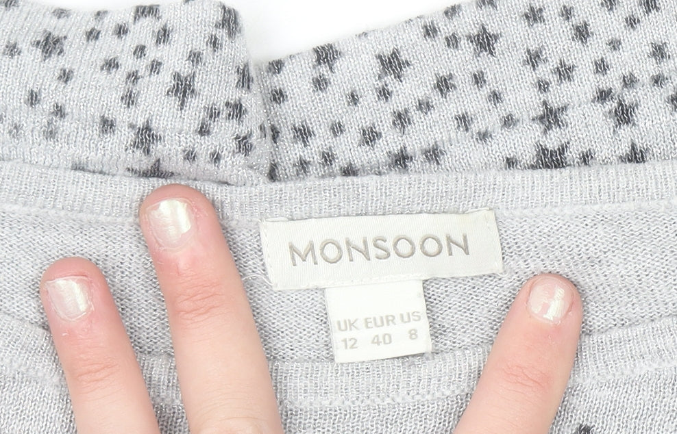 Womens UK Size 12 Monsoon Grey Basic Blouse