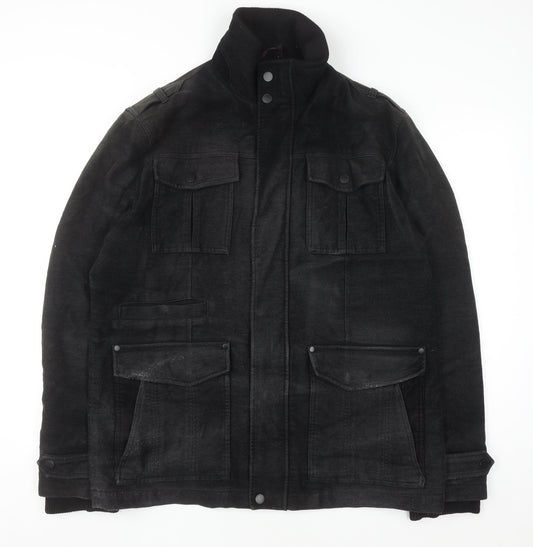 Next Men's Black Italian Moleskin Military Jacket L