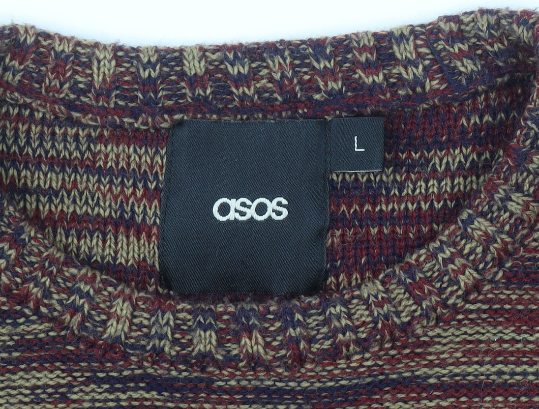 Mens UK Size L ASOS Multicoloured Pullover Jumper