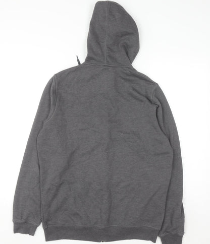 Mens UK Size M ASICS Grey Full Zip Hoodie